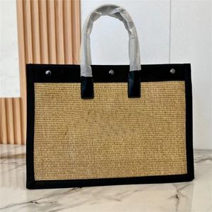 Einkaufstasche Handtasche Strohseil Weben für Taschen Totes Damen Handtaschen Geldbörsen Damen Luxus Designer Tasche Hohe Kapazität Damen Casual Shopping