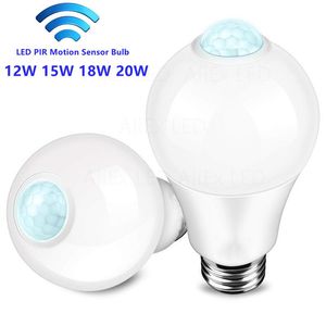 LED Bulbs E27 PIR Motion Sensor Lamp 9W 12W 15W 18W with Motion Sensor Infrared Radiation Motion Detector night light