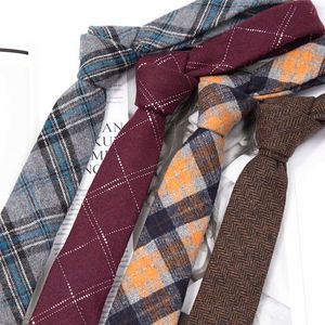 Neck Ties Mens Ties Classic Handmade Wool Tie for Men Fashion Gifts Necktie Striped Narrow Collar Cashmere Party Casual Tie Accessories J230227