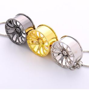 Exquisite Metal Wheel Hub Key Rings Auto Sports Car Keychain Pendant Silver Gold Fashion Jewelry Bag Hangs