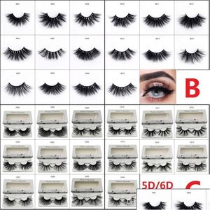 False Eyelashes 5D 6D 2530Mm Permanent Thick Fluffy Handmade Soft Mink Eyelash Extension Volume Natural Individual Women Eye Lashes Dhsc3