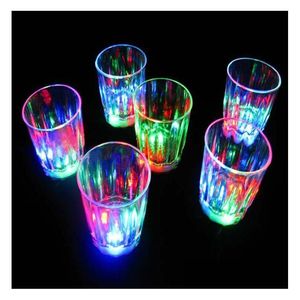 Wine Glasses Drinkware Kitchen Dining Bar Led Flashing Glowing Cup Water Liquid Activated Lightup Beer Glass Mug Luminous Pa Drop De Dhxyw