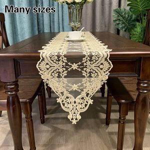 Table Runner European Lace Embroidered Mat Christmas Decoration TV Cabinet Piano Party Cover Cloth Year Kitchen cloth 230227