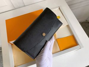Modedesigner plånböcker lyxiga smala handväska kvinnors koppling högkvalitet präglade monogram blixtlås mynt purses damkorthållare original låda dammväska #369