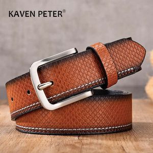 Belts Fashion Vintage Leather Men's Belt Snake Pattern New Style Designer Trouser Wasit Belt Male Free Shipping Z0228