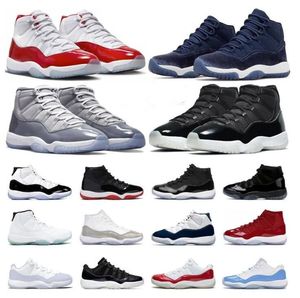 Tênis de basquete Retro High 11 2023 Jumpman 11s Jubilee 25º aniversário Pure Violet Midnight Navy COOL GREY Boné e vestido Concord 45 Playoffs Bred Designer Sneakers