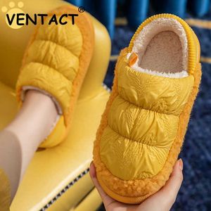 Slippers VENTACT Women Plush Fur Slippers For Winter Warm Flats Shoes Men Homewear Fuzzy Casual Snow Boots Couple House Waterproof Shoes Z0215