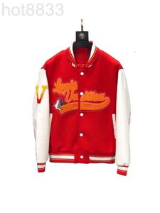 Men's Jackets Designer Mens and Womens Baseball Varsity Autumn Winter Streetwear Fashion Loose Splicing Coat I0IH