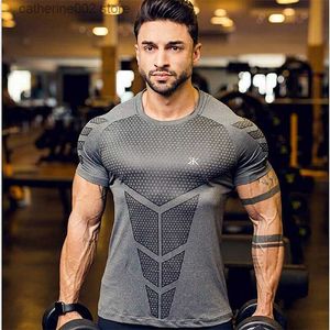 Men's T-Shirts New arrival Bodybuilding and Fitness Shirts Mens Short Sleeve T-shirt GymS Shirt Men Muscle Tights Gasp Fitness T Shirt tops T230605