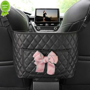 Ny PU -läderbil Handväska Hållare Interiör Auto Seat Middle Box Seat Hanger Storage Bag Hanging Pocket Handväska för män Kvinnor Girls