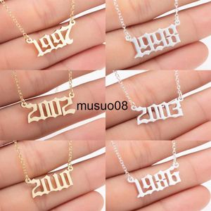 Pendant Necklaces Oly2u Stainless Steel 1997 1998 1999 Gold Color Necklaces Custom Birth Year Pendant Necklaces Women Jewelry Gifts J230601