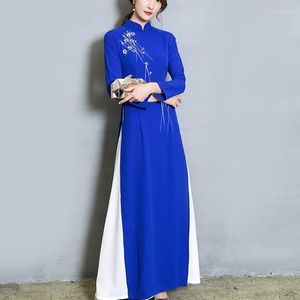 Ethnic Clothing Ao Dai 2023 Spring Summer Vietnam Dress For Women Elegant Cheongsam Traditional Folk Qipao Asian Clothes Vestido 10396