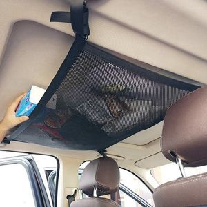 Car Organizer Roof Interior Cargo Net Bag For Auto Trunk Container Ceiling Storage Pocket Universal Multifunction Accessories