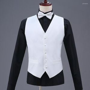 Herrvästar vintage brittiska smala fit mäns kostym väst avslappnad affär professionell ungdom smarta män kläder