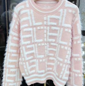 Женские дизайнерские свитера Одежда Вязаный свитер с вороньим вырезом F Буква с длинным рукавом Одежда Пуловер негабаритных размеров