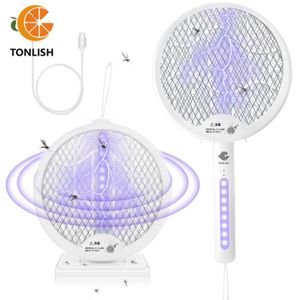 TONLISH Foldable Mosquito Swatter Electronic Mosquito Killer Lamp USB Rechargeable Home Fly Trap Insect Repellent Portable