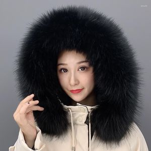 Scarves 2023 Faux Fur Collar Winter Women Scarf Fake Raccoon Shawl For Coat Luxury Female Hood