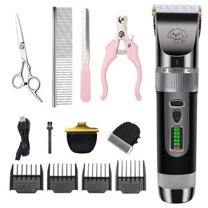 Grooming Pet Clipper Grooming Kit Cat Hair Clippers For Dog Reachageable Display Battery Trimmer Haircut Cat Hair Cutting Machine