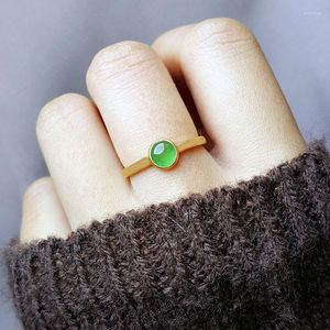 Cluster Ringe Jade Luxus Talismane Edelsteine Charm Natürliches Geschenk Geschenke 925 Silber Frauen Chinesischer Stein Schmuck Verstellbarer Ring