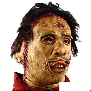 Máscaras de festa Texas Chainsaw Massacre Leatherface Mask Halloween Horror Fancy Dress Cosplay Látex 220909 Drop Delivery Home Garden Fes Dhmaj