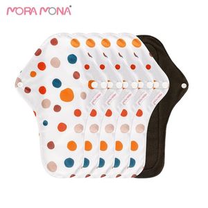 Underwear Mora Mona 5 Pieces/lot L Size Large Sanitary Pads Reusable Charcoal Bamboo Cloth Menstrual Pads Use with physiological underwear