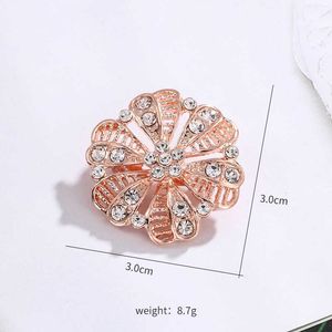 Pins Broschen WEIMANJINGDIAN Marke Roségold verchromte Legierung mittlerer Größe Kristall Hochzeitsstrauß Pins und Broschen G230529