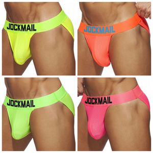 Underpants JOCKMAIL fashion solid color men underwear polyester fiber mesh boxer briefs sports breathable underpants low waist large trunks 230601