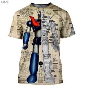 Cloocl Mazinger Z Erkek Kadınlar Yeni Moda Serin 3D Baskılı T-Shirts Harajuku Tarzı Tshirt Street Giyim Yaz Tops Dropshipping L230520