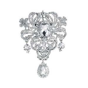 Pins Brooches WEIMANJINGDIAN Brand Crystal Rhinestone Large Size Wedding Dress G230529