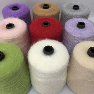 Garn 500 g mohair silk bomull tunn ango krok stickad mjuk diy tröja halsduk sjal fluffig tråd lanas gratis frakt p230601