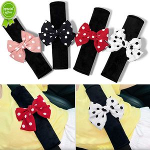 New 1pc Fashion Dot Bowknot Car Safety Seat Belt Cover Soft Plush Shoulder Pad Styling Universal Seatbelts Protect Car Accessories