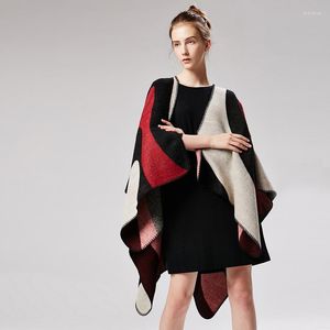 Cachecóis Moda Outono Inverno Feminino Xale Geométrico Quente Grosso Tamanho Grande Estilo Fama Confortável Macio Solto Poncho