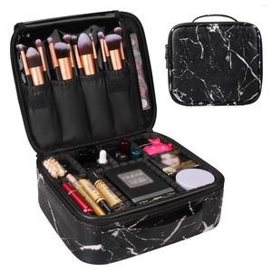 Bolsa para pincéis de maquiagem para viagem portátil para armazenamento de pincéis cosméticos em mármore para maquiagem feminina estojo organizador para caixa