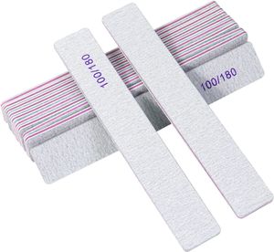 Nail Files 20pcs Nail Art Tools Double Sided Emery Board Rectangle Square Zebra 100/180 Nail File Professional 230531