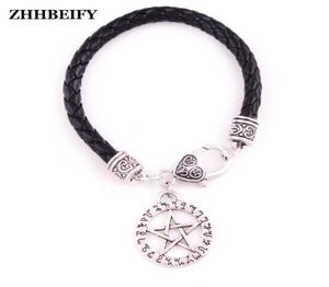 WITCH RUNE PENTACLE Scrying Pendant ANGELIC Theban Magick Talisman Leather Chain Bracelet24239885782033