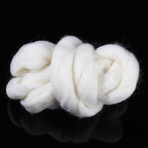 Garn ny mjuk vit bomull 50 g merino färgad topp roving ullfiber för stickning filt DIY Sy P230601