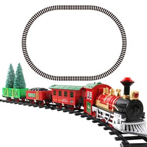 Trilho elétrico/RC Trilho elétrico Carro de brinquedo modelo ferroviário Conjunto de trilhos de trem de transporte ferroviário Presente de Natal interativo 230601