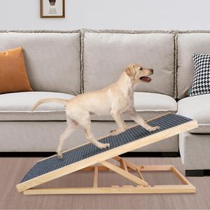 Ramps Solid wood adjustable pet dog climbing ladder Dog sofa ladder Pet antiskid ramp ladder