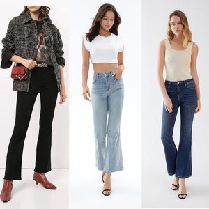 Women's Jeans Fashion Classic Luxury Designer Cloth 23Spring High Waist Slim Legs Long Skincare Cotton Retro Flare Pants Female