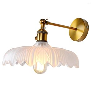 Wall Lamps Glass Lamp Modern Transparent Sconce Lighting Nordic Light Copper Lights Clear Lampshade Retro For Bedroom