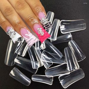 FALSE NAILS LONG DUCK FLAS FINGER NAIL Tips Förlängning Franska akrylförsörjning Full Cover Press On Tip Artificial Manicure Tool