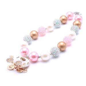 Perlenketten Rosa Farbe Kürbis Carrige Kid Chunky Halskette Halloween-Stil Bubblegum Bead Kinderschmuck für Kleinkind Mädchen Dr Dhuk8