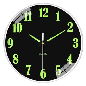 Wall Clocks Great Long Lasting Glow In The Dark 30cm Punch Free Silent Luminous Clock Decoration Daily Use Digital