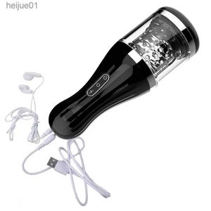 7 Speed ​​Rotation Electric Male Masturbator Moan Voice Masturbation Cup Vuxen Sex Vagina Anal Pussy Toys For Men Vibrator For Men L230518