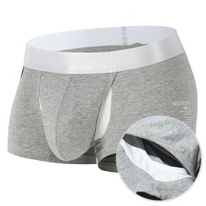 Cuecas 2Pcs1Pcs Open Front Cueca Masculino Algodão Sexy Cueca Boxer Masculina Calcinha Bolsa Respirável Cueca Salto Masculino 230601