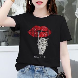 Frauen T Shirts Baumwolle Kurzarm Übergroßen T-shirt Für Frauen 2023 Sommer Casual Top Diamant Großen Boden frauen