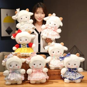 Carino agnello bambola peluche vestire gioco ragazza con bambola addormentata migliore amico regalo di compleanno