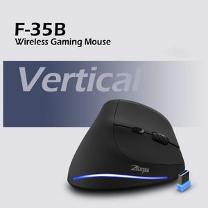 Möss Zelotes F35B trådlös spelmus 2.4G+BT3.0+BT5.0 Treemode Ergonomisk vertikal mus 2400DPI Mus Optiska möss för bärbar dator