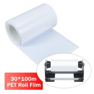 Papper 30*100m A3 DTF PET Rollfilm Matt utskrift Vit bläck Värmeöverföring T -shirt Kläder Bomull Linne Canvas Polyester Transfer Powded