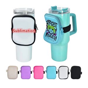 Sublimation 40OZ Ice Fighter Cup Water Cup Cover Simple and Fashionable Non slip Cup Cover Zero Wallet Portable Bottle Cover Small Bag ID Bag Key Bag